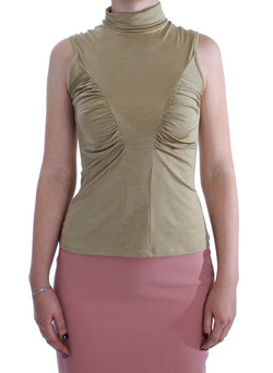 Glamorous Gold Turtleneck Vest Top Exte