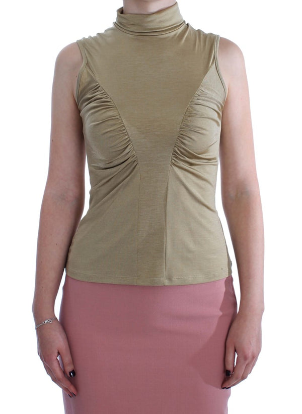 Glamorous Gold Turtleneck Vest Top Exte