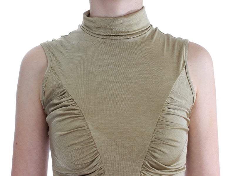 Glamorous Gold Turtleneck Vest Top Exte