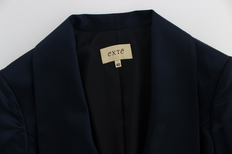 Elegant Blue Blazer Jacket with Designer Flair Exte