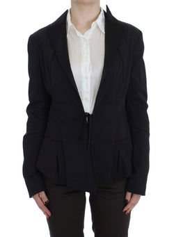 Elegant Black Stretch Blazer Jacket Exte