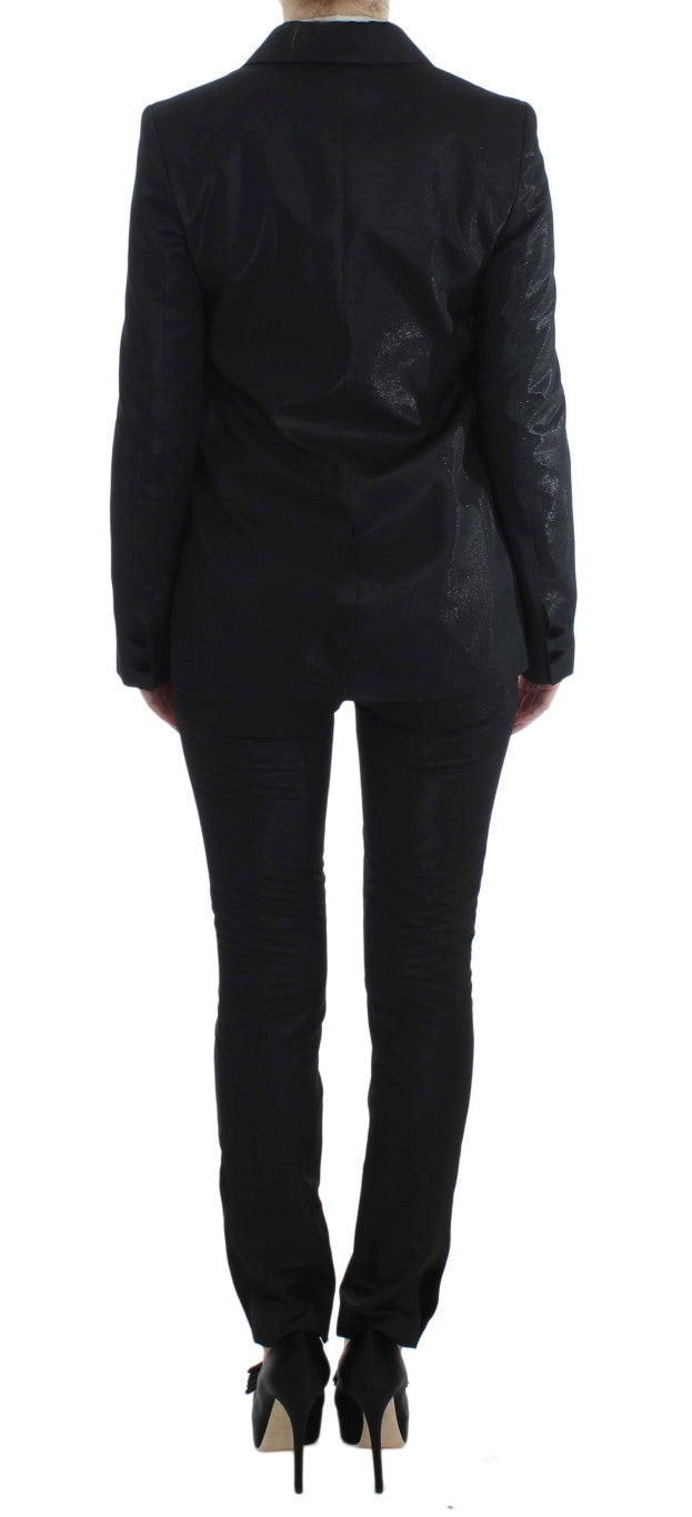 Elegant Three-Piece Black Pants Suit Exte