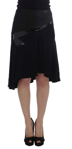 Chic Black and Blue Cotton Blend Skirt Exte