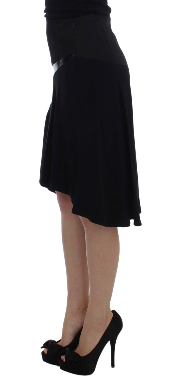 Chic Black and Blue Cotton Blend Skirt Exte