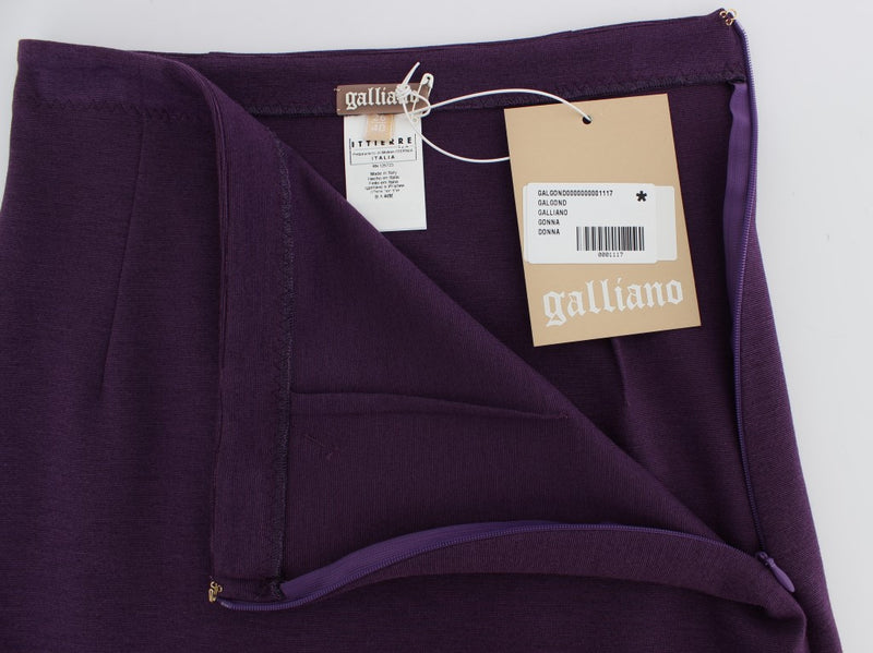 Elegant Purple Pencil Skirt John Galliano