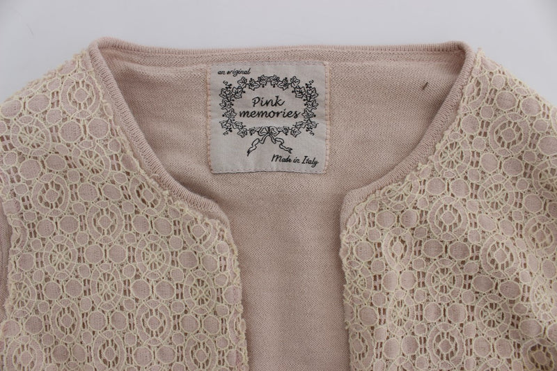 Elegant Pink Wrap Sweater Cotton Knit PINK MEMORIES