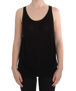 Sleek Black Cami Blouse Tank Top PLEIN SUD