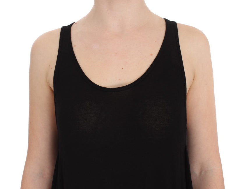 Sleek Black Cami Blouse Tank Top PLEIN SUD