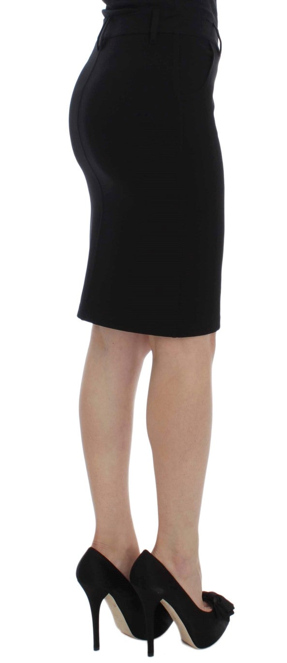 Elegant Black Pencil Skirt for Chic Look PLEIN SUD