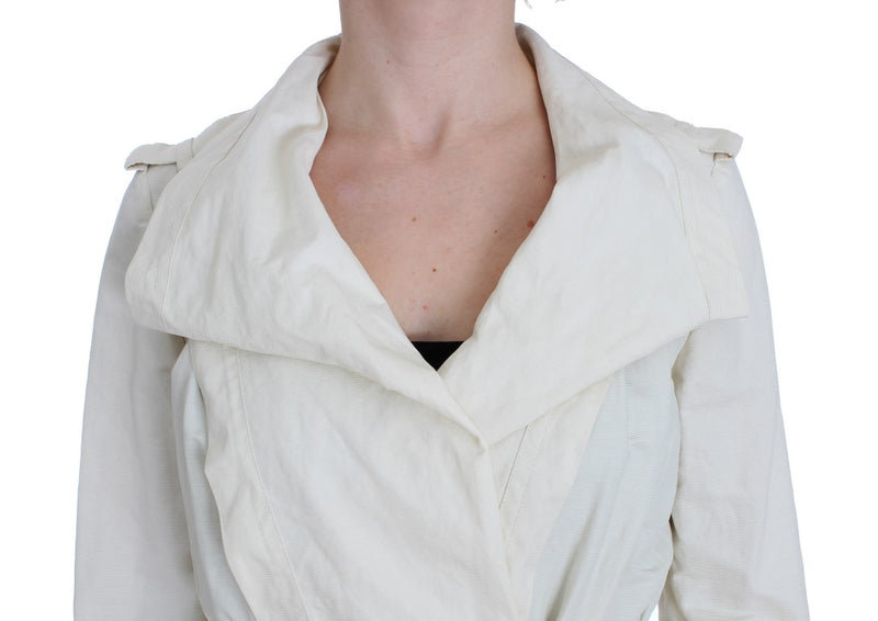 Elegant White Wrap Trench Jacket PLEIN SUD