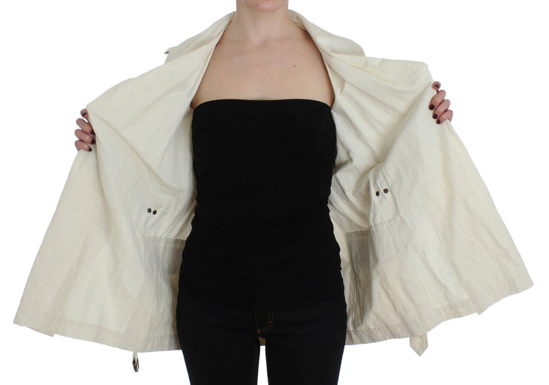 Elegant White Wrap Trench Jacket PLEIN SUD