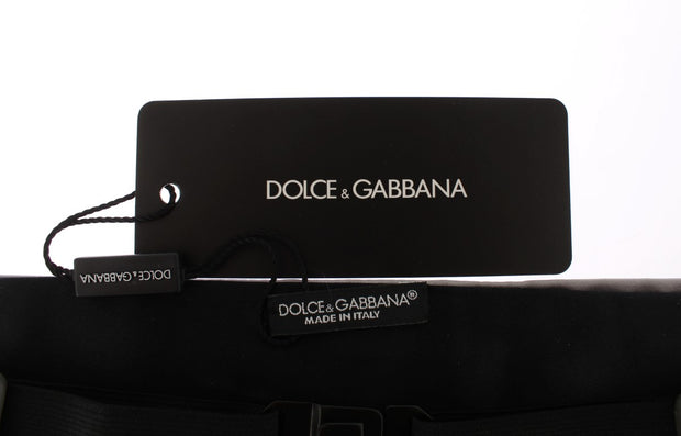 Elegant Silver Silk Cummerbund Dolce & Gabbana