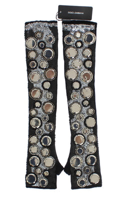 Sequin-Embellished Cashmere Fingerless Gloves Dolce & Gabbana