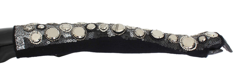 Sequin-Embellished Cashmere Fingerless Gloves Dolce & Gabbana