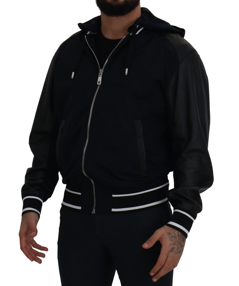 Elegant Black Bomber Blouson Jacket Dolce & Gabbana