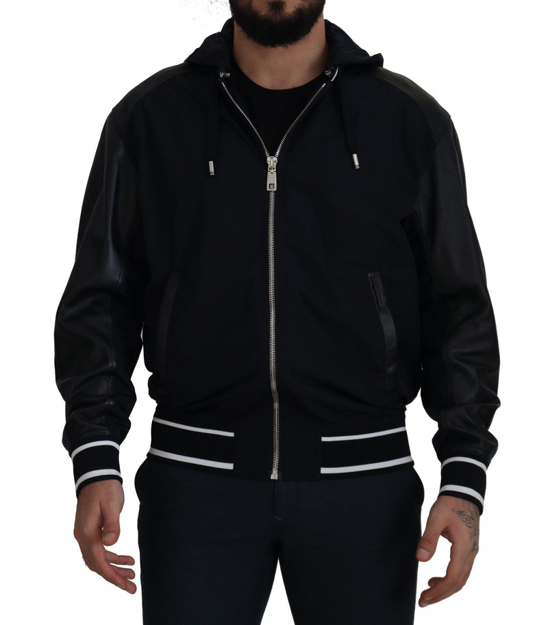 Elegant Black Bomber Blouson Jacket Dolce & Gabbana