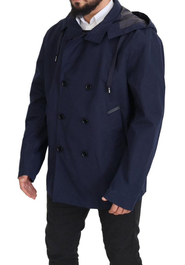 Elegant Double-Breasted Blue Parka Jacket Dolce & Gabbana