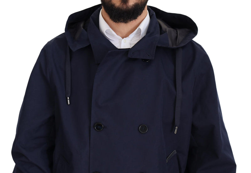 Elegant Double-Breasted Blue Parka Jacket Dolce & Gabbana