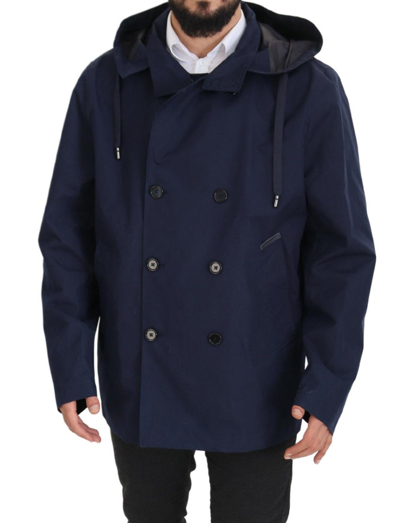 Elegant Double-Breasted Blue Parka Jacket Dolce & Gabbana
