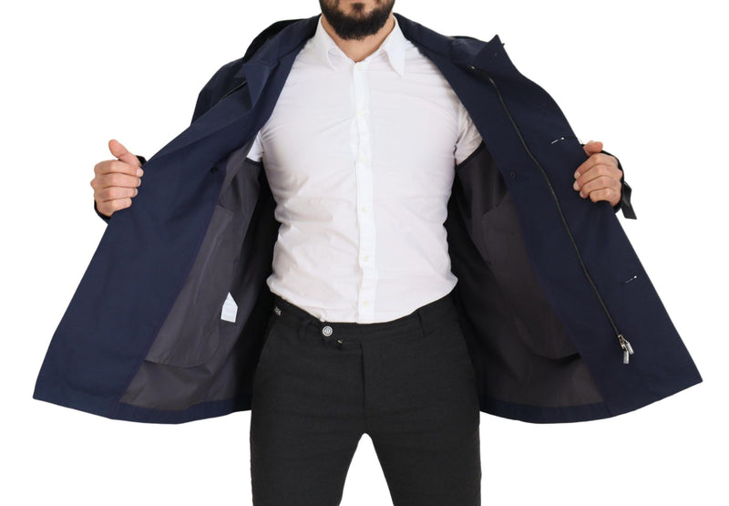 Elegant Double-Breasted Blue Parka Jacket Dolce & Gabbana