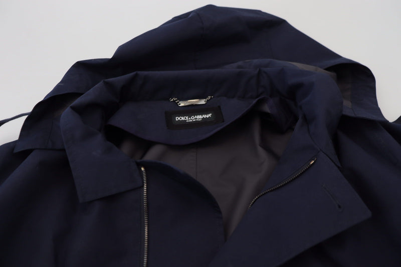 Elegant Double-Breasted Blue Parka Jacket Dolce & Gabbana
