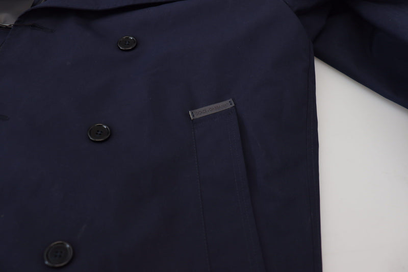 Elegant Double-Breasted Blue Parka Jacket Dolce & Gabbana