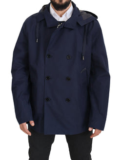 Elegant Double-Breasted Blue Parka Jacket Dolce & Gabbana