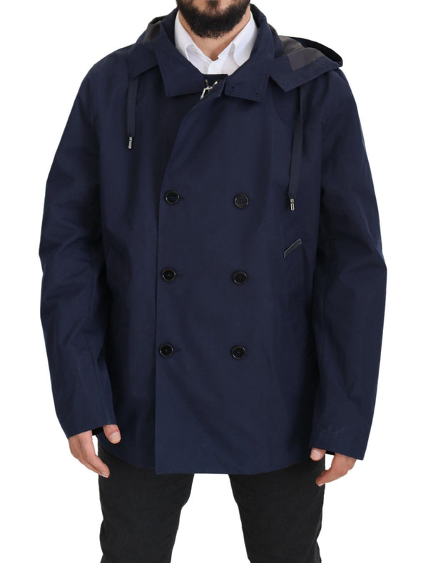 Elegant Double-Breasted Blue Parka Jacket Dolce & Gabbana