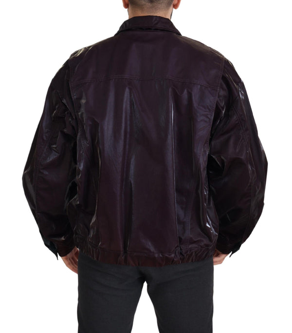 Elegant Bordeaux Collared Jacket Dolce & Gabbana