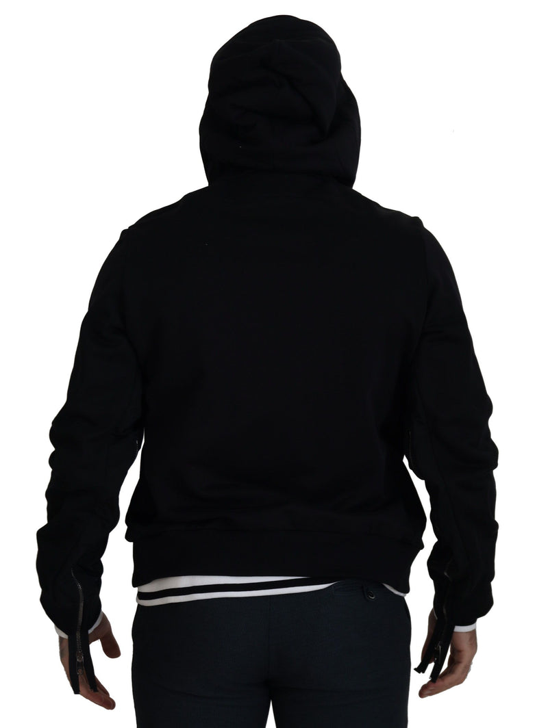 Elegant Black Bomber Jacket with Hood Dolce & Gabbana