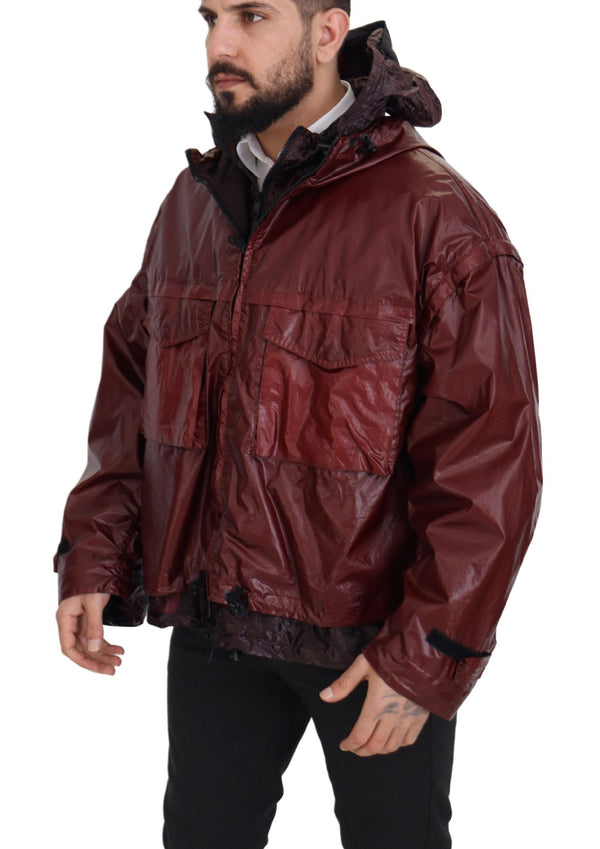 Elegant Bordeaux Full Zip Hooded Jacket Dolce & Gabbana