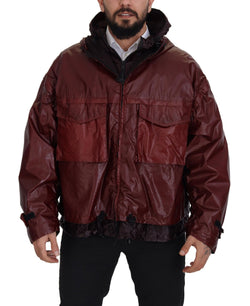 Elegant Bordeaux Full Zip Hooded Jacket Dolce & Gabbana