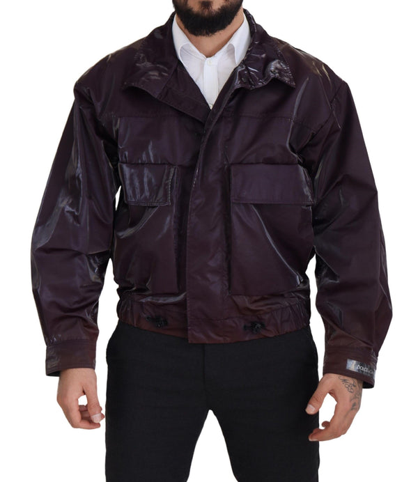 Elegant Purple Biker Jacket Dolce & Gabbana