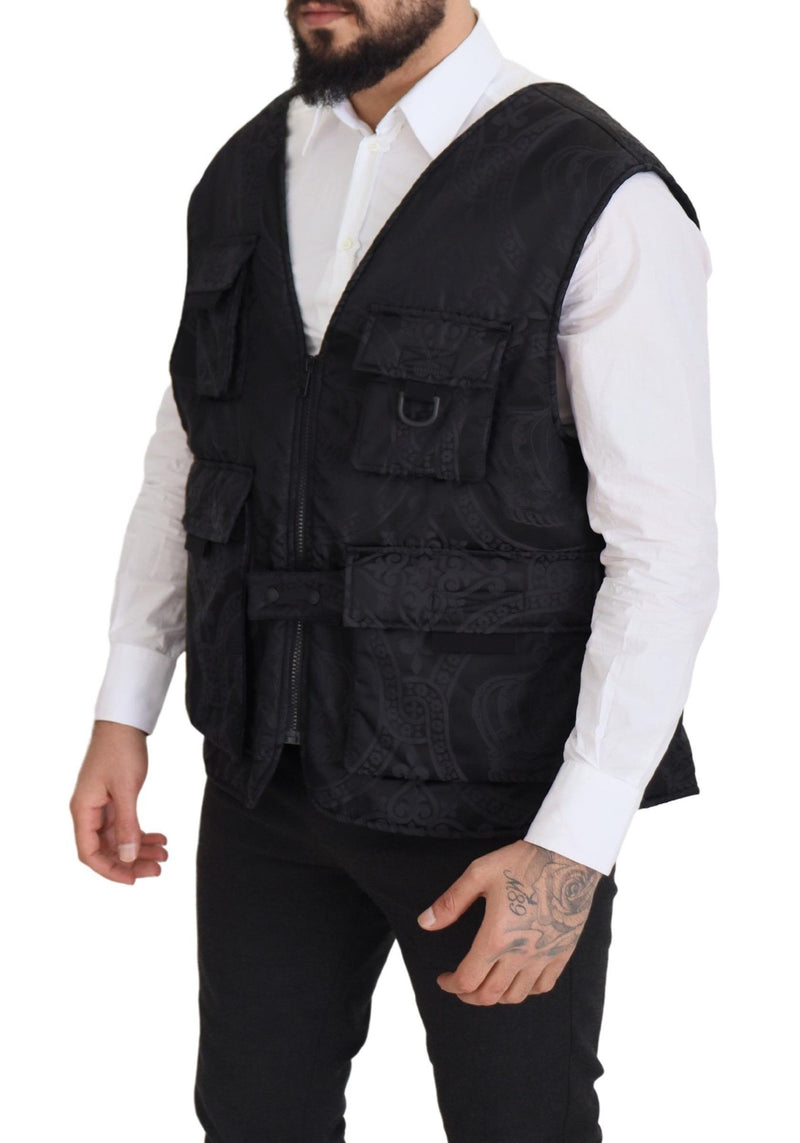 Elegant Sleeveless Vest Jacket in Black Dolce & Gabbana