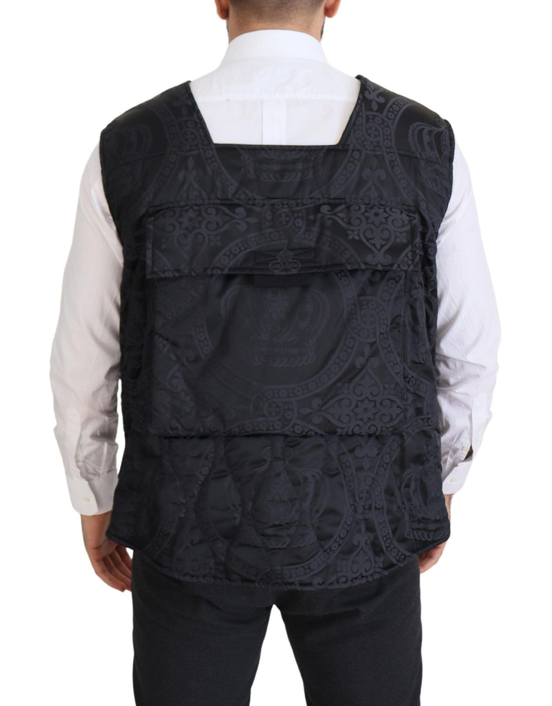 Elegant Sleeveless Vest Jacket in Black Dolce & Gabbana