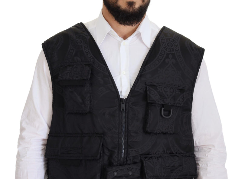 Elegant Sleeveless Vest Jacket in Black Dolce & Gabbana