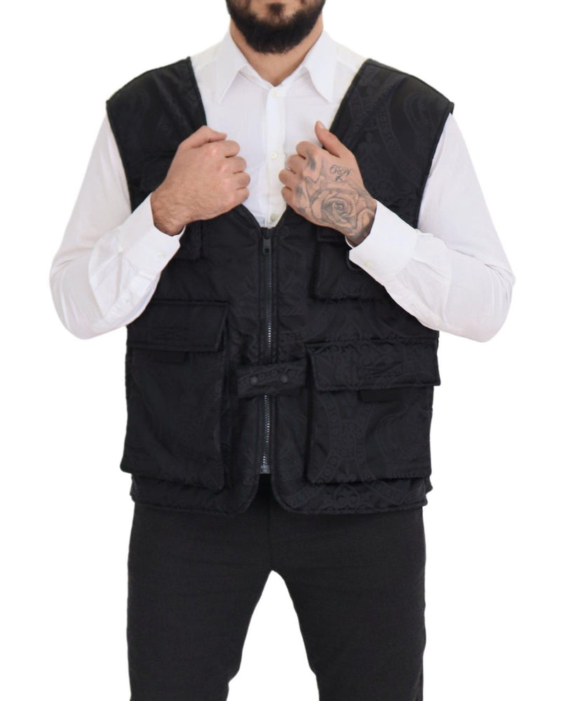 Elegant Sleeveless Vest Jacket in Black Dolce & Gabbana