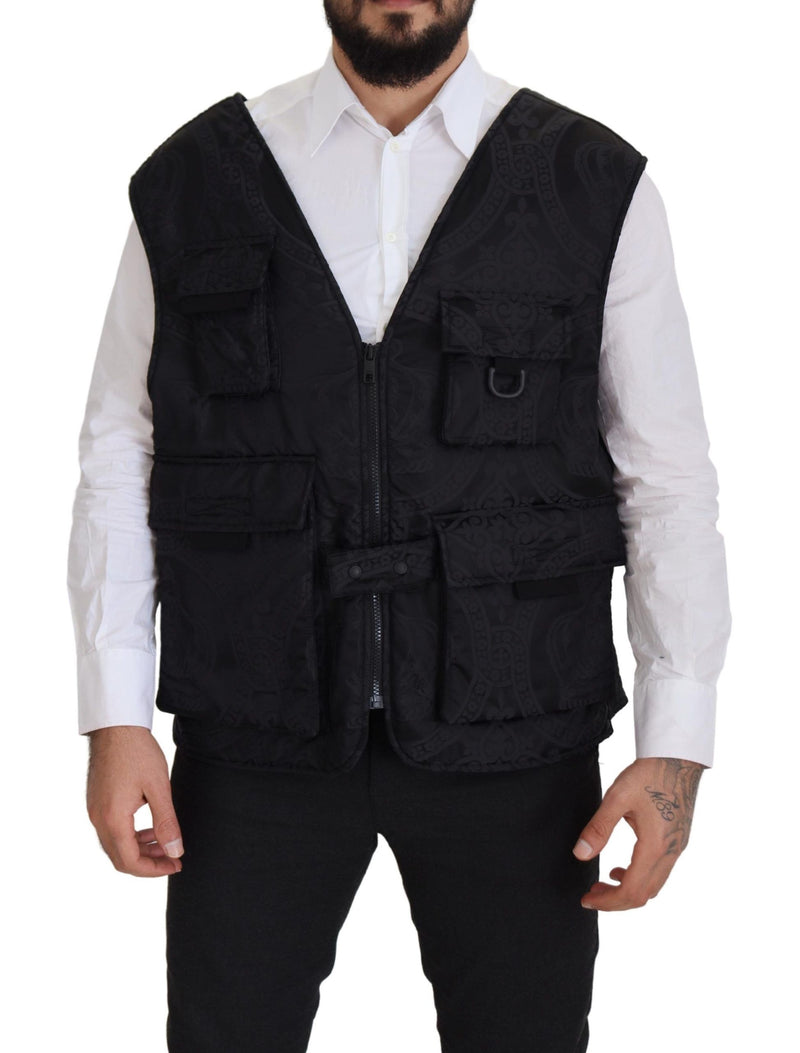 Elegant Sleeveless Vest Jacket in Black Dolce & Gabbana