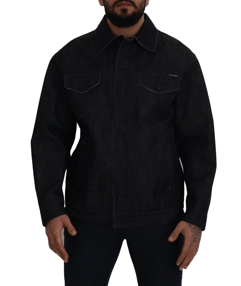 Elegant Black Denim Jacket Dolce & Gabbana