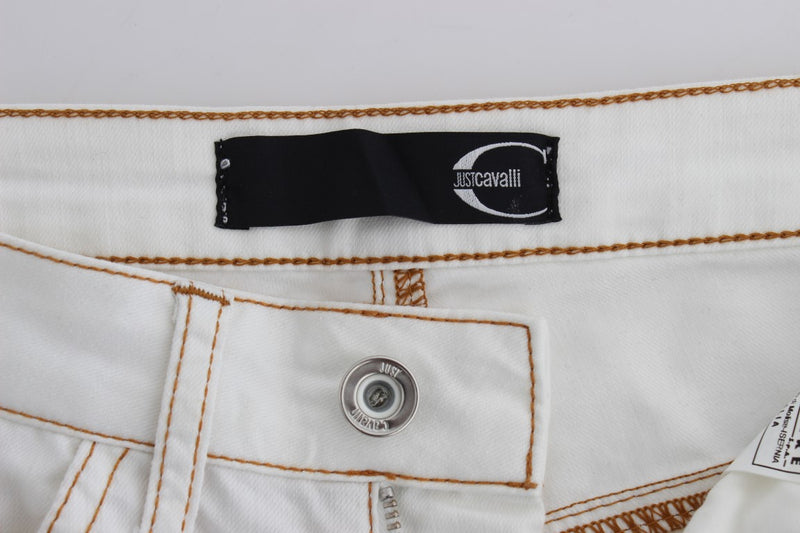 Chic White Slim Fit Denim Cavalli