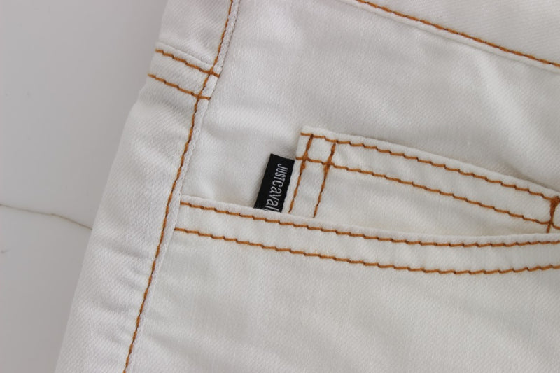 Chic White Slim Fit Denim Cavalli