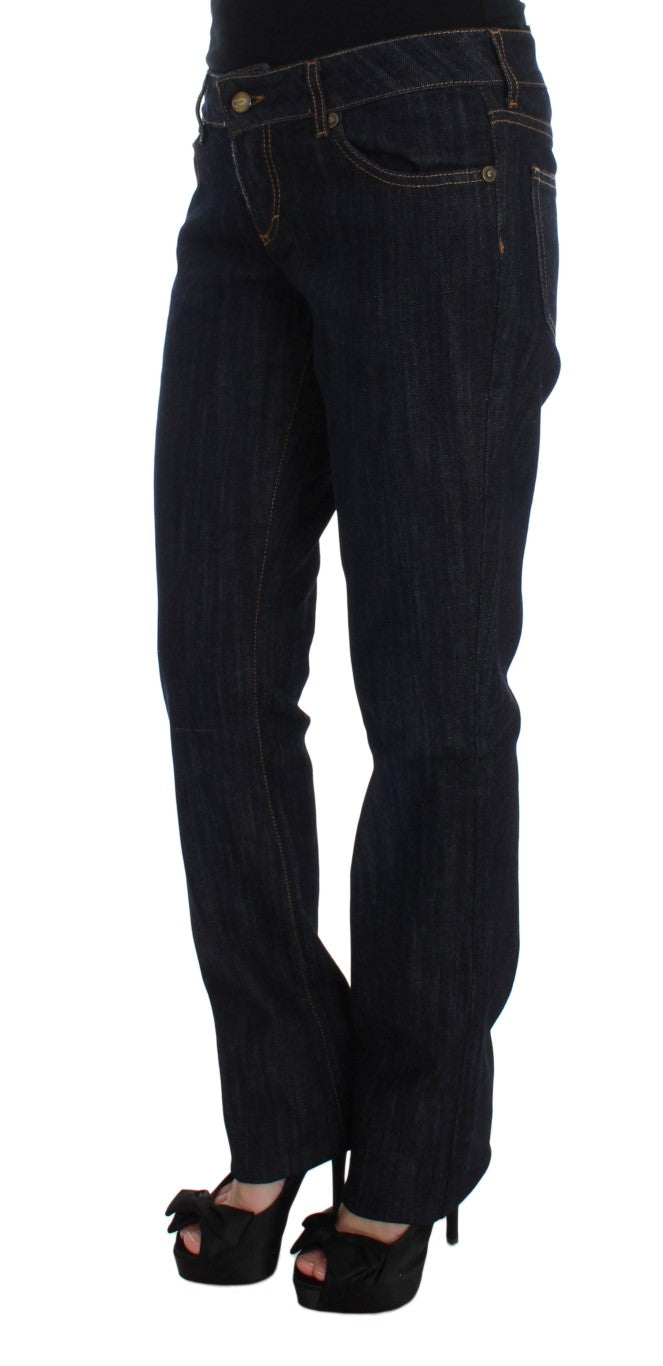 Chic Blue Straight Fit Designer Jeans Cavalli