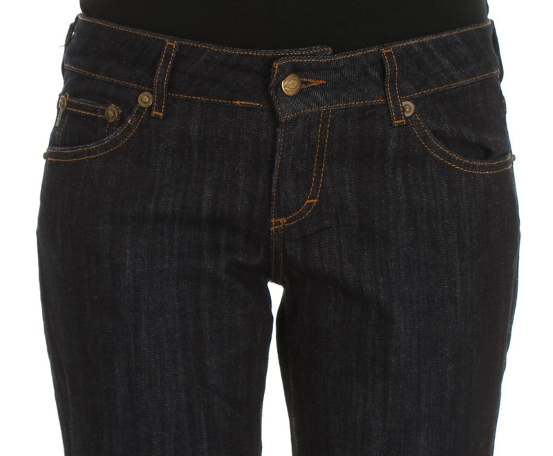 Chic Blue Straight Fit Designer Jeans Cavalli