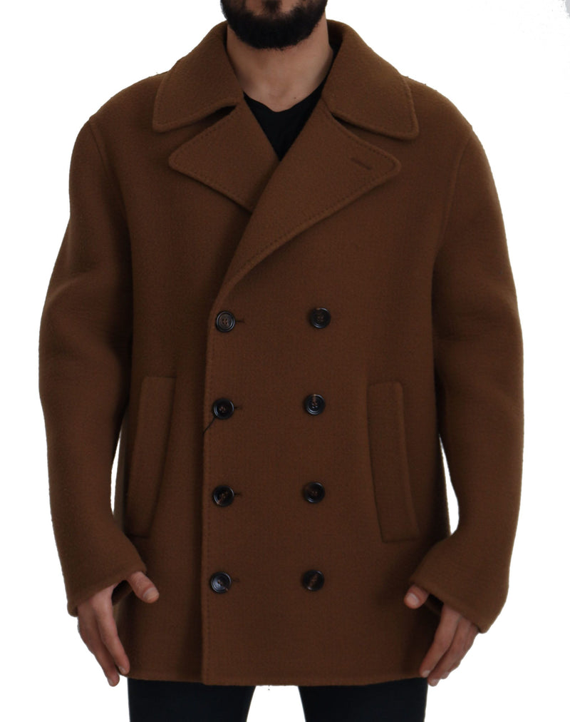 Elegant Double Breasted Brown Jacket Dolce & Gabbana