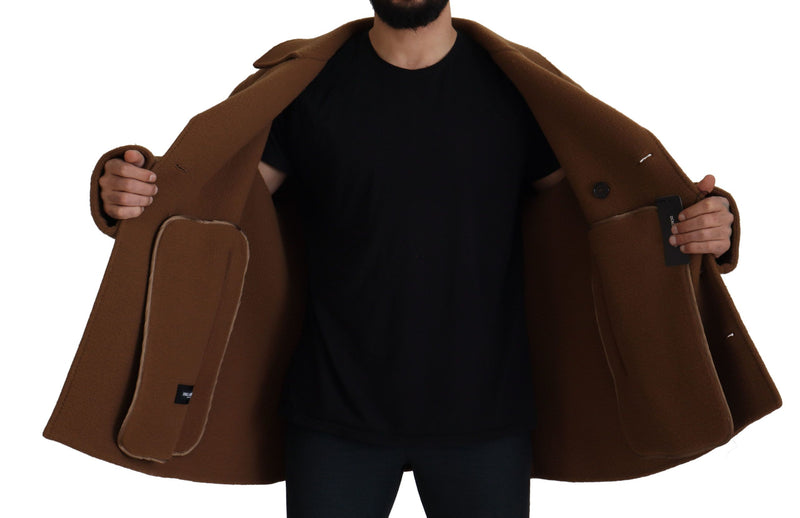 Elegant Double Breasted Brown Jacket Dolce & Gabbana