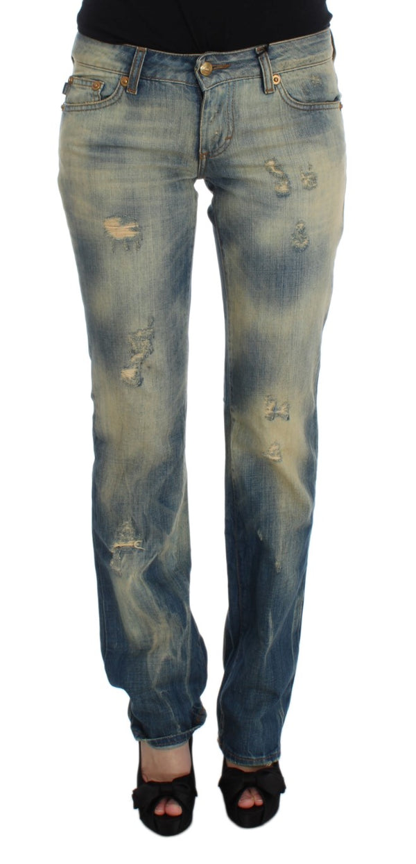 Elegant Slim Bootcut Blue Jeans Cavalli