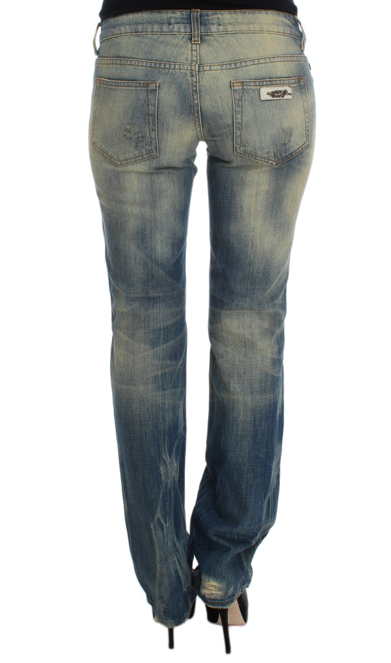 Elegant Slim Bootcut Blue Jeans Cavalli