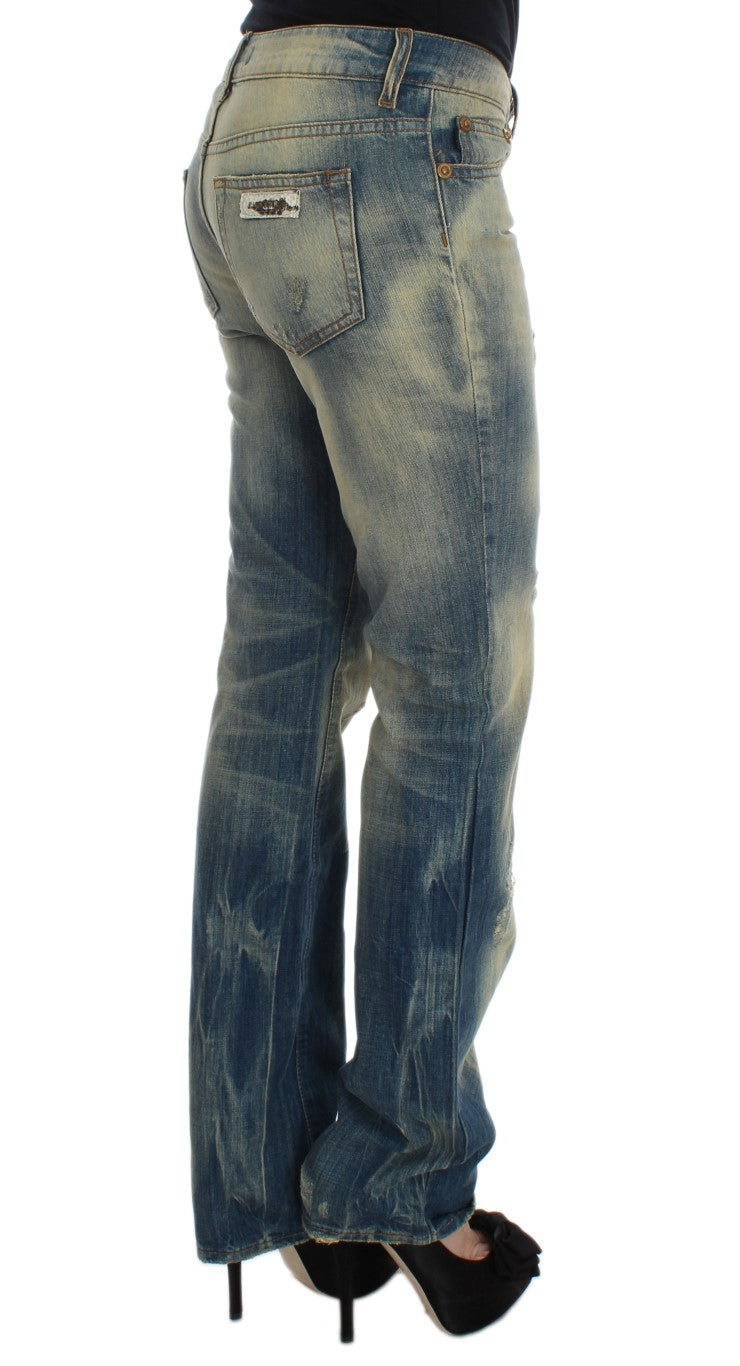 Elegant Slim Bootcut Blue Jeans Cavalli