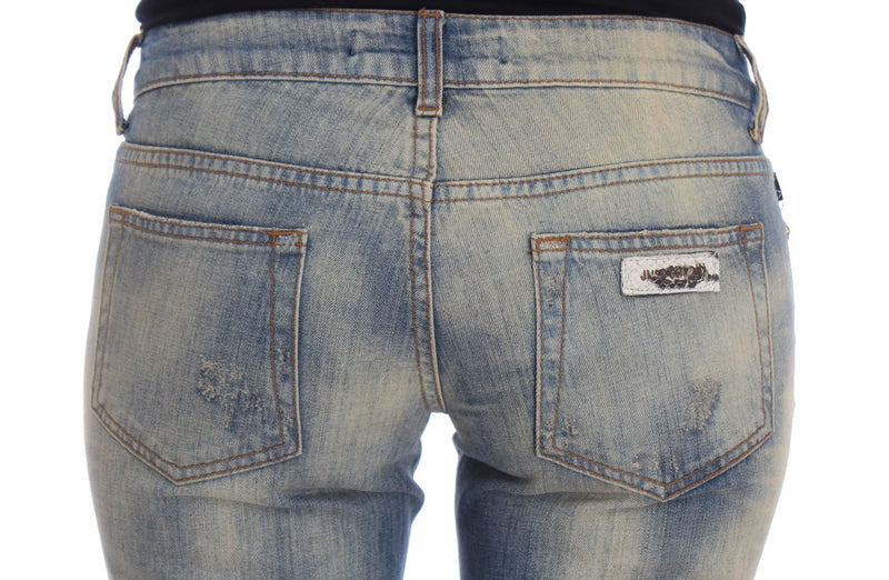 Elegant Slim Bootcut Blue Jeans Cavalli