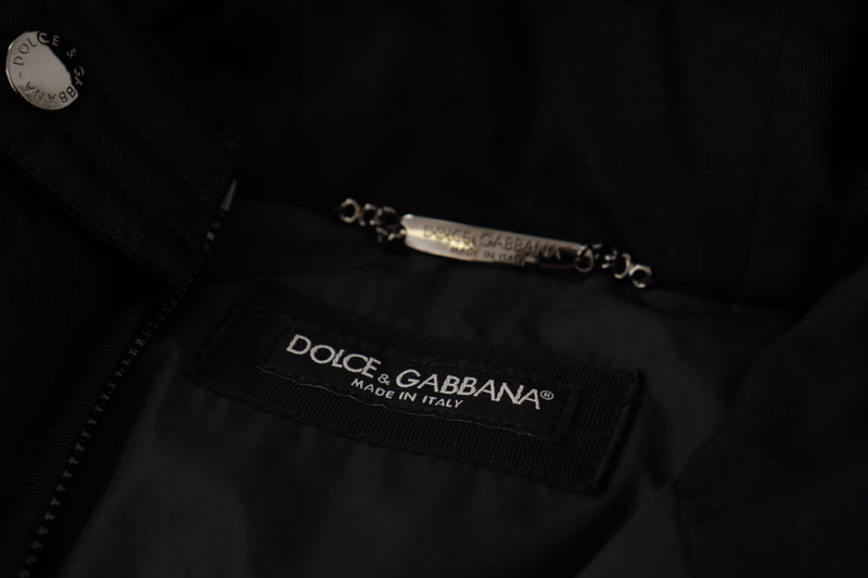 Elegant Black Hooded Parka Winter Jacket Dolce & Gabbana